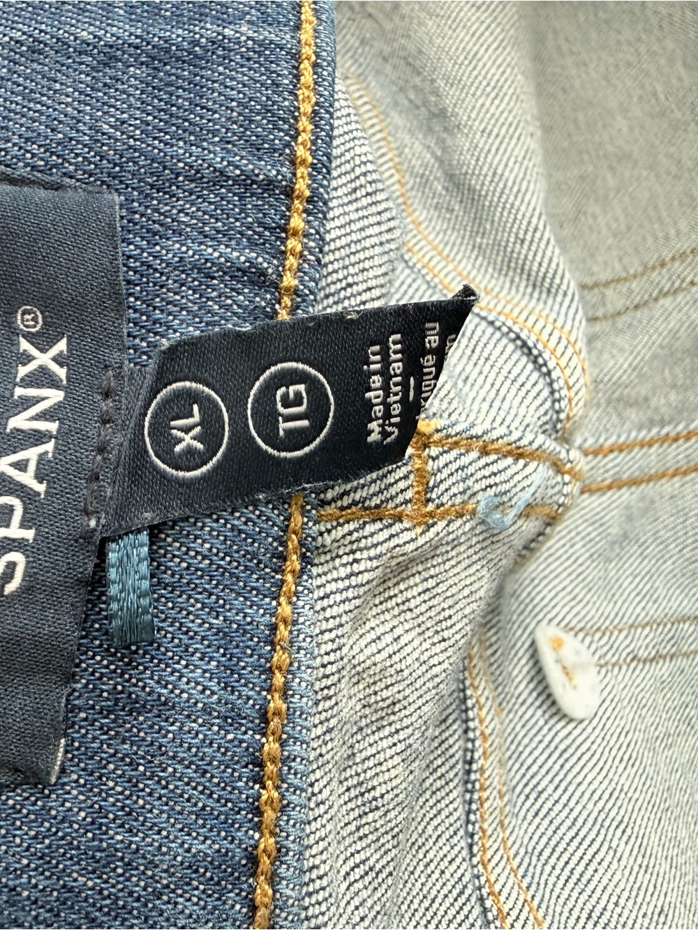 SPANX Pull On Blue Denim Flare Jeans XL - Picture 4 of 5